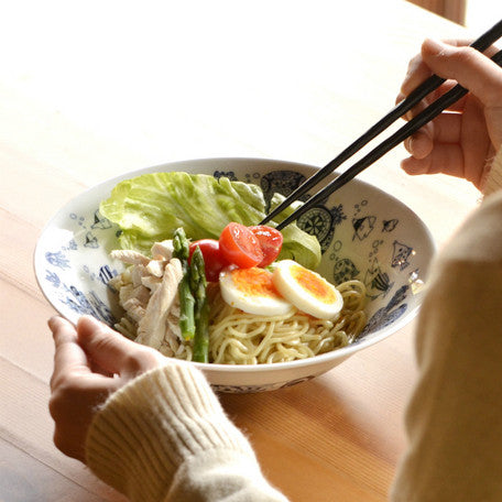 日本製 natural69 cocomarine HASAMI 波佐見燒拉麵碗餐具(B.珊瑚群) TIN0047B