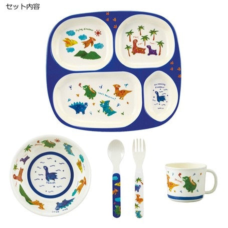 DECOLE Regenbogen兒童塑膠碟杯匙叉餐具5件裝 HIN0134