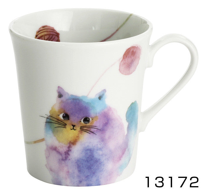 美濃燒 MOCO NEKO 水彩手繪貓杯︱日本製︱KIN0015
