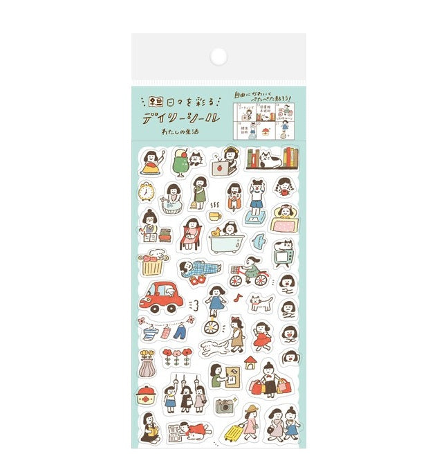 FURUKAWASHIKO 古川紙工｜手帳日誌裝飾貼紙 女孩 (預訂)