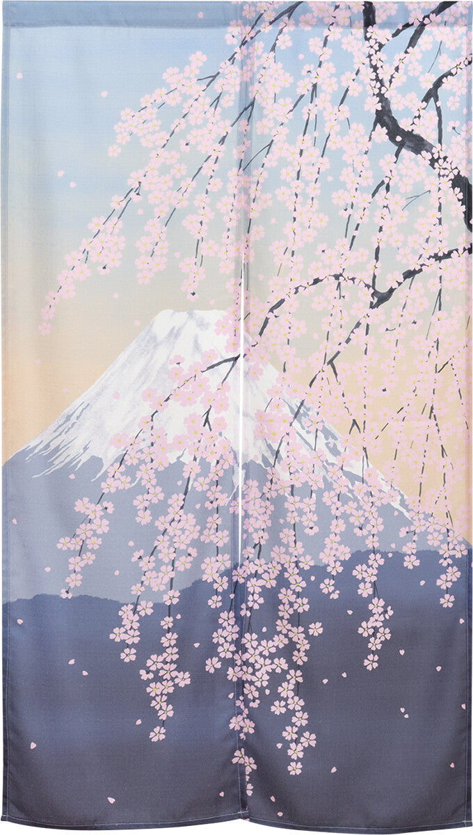 日本製 85 x 150cm 麻布門簾 (富士山垂櫻) (預訂)