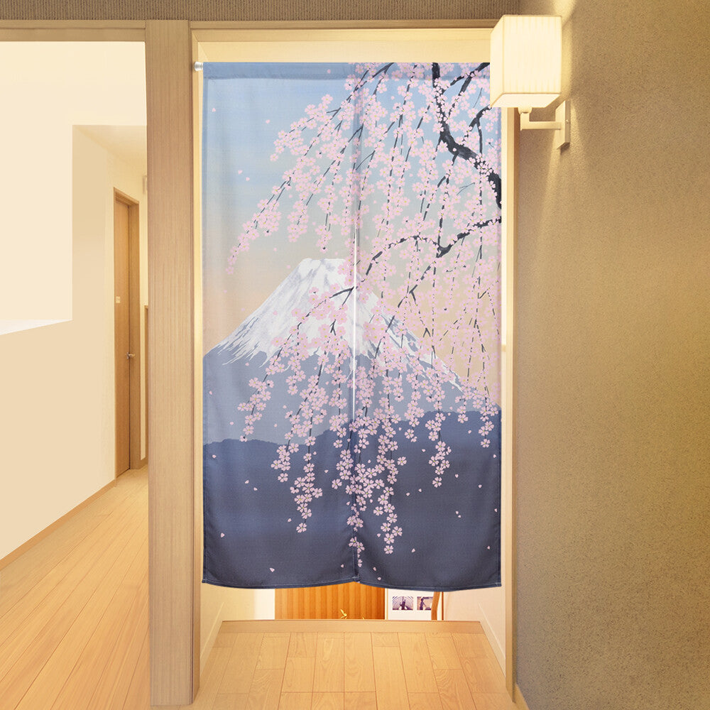 日本製 85 x 150cm 麻布門簾 (富士山垂櫻) (預訂)