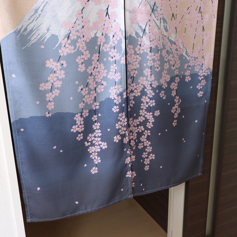 日本製 85 x 150cm 麻布門簾 (富士山垂櫻) (預訂)