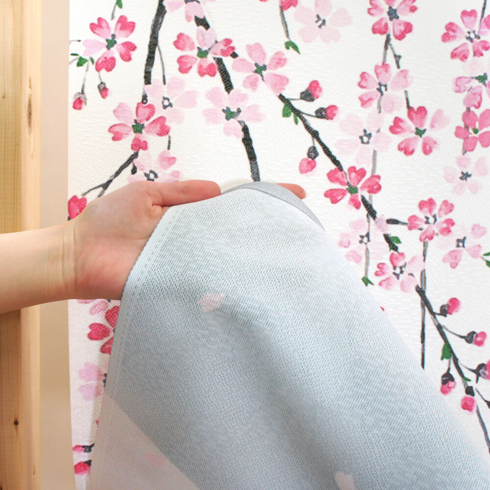 日本製 Tokusen Japanese Pattern Noren 85 x 90cm 麻布門簾 (富士山垂櫻) (預訂)