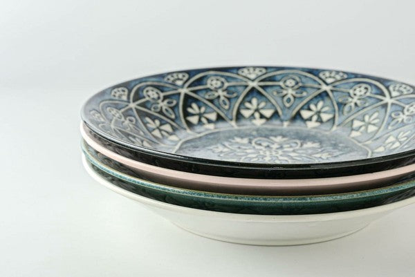 Marusan Kondo日本製摩洛哥幾何圖案美濃燒陶瓷碟 (直徑:14cm) MS260486 (預訂)