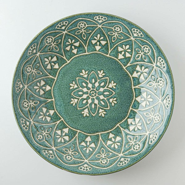 Marusan Kondo日本製摩洛哥幾何圖案美濃燒陶瓷碟 (直徑:24cm) MS260485 (預訂)