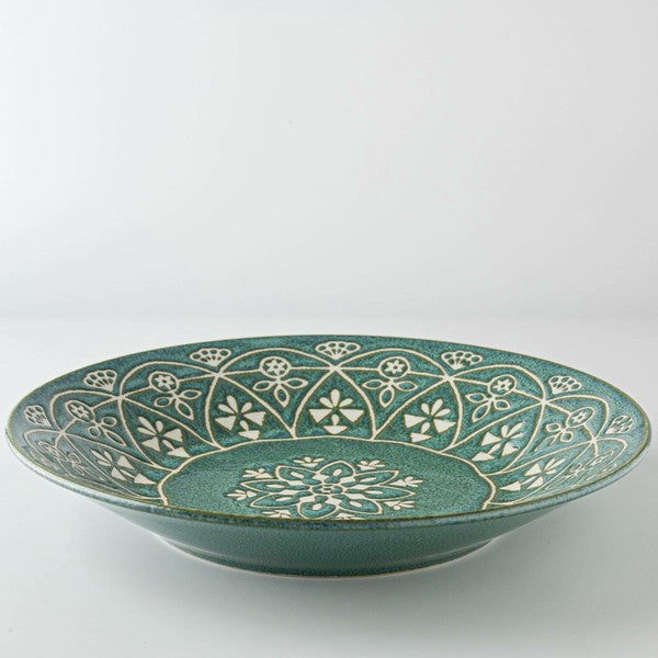 Marusan Kondo日本製摩洛哥幾何圖案美濃燒陶瓷碟 (直徑:24cm) MS260485 (預訂)