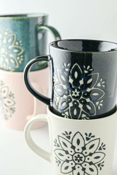 Marusan Kondo日本製摩洛哥幾何圖案美濃燒陶瓷杯Mug MS260487 (預訂)