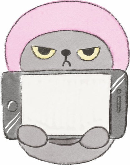 Angry Machiko 生氣貓咪真知子電話座毛公仔 (預訂貨)