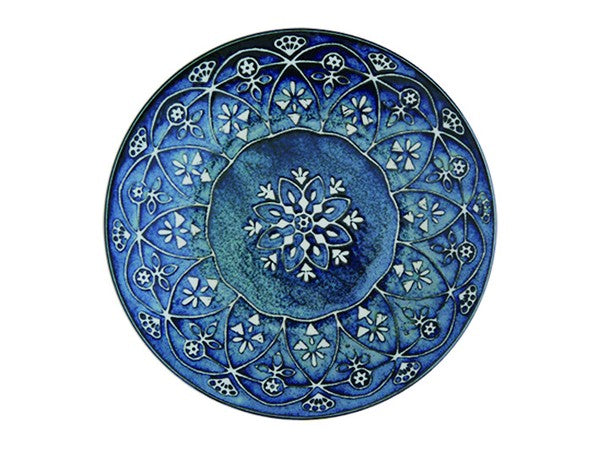 Marusan Kondo日本製摩洛哥幾何圖案美濃燒陶瓷碟 (直徑:24cm) MS260485 (預訂)