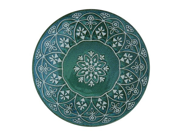 Marusan Kondo日本製摩洛哥幾何圖案美濃燒陶瓷碟 (直徑:24cm) MS260485 (預訂)