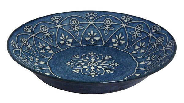 Marusan Kondo日本製摩洛哥幾何圖案美濃燒陶瓷意粉碟 (直徑:20.5cm) TIN00261 (預訂)
