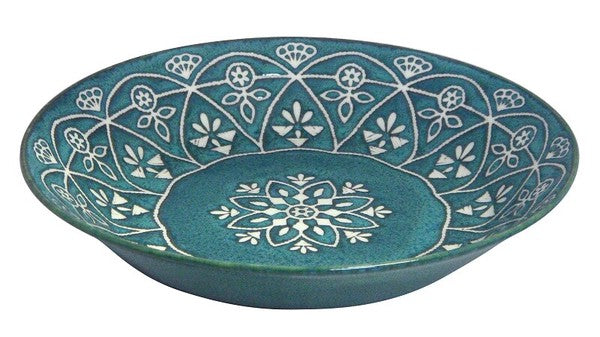 Marusan Kondo日本製摩洛哥幾何圖案美濃燒陶瓷意粉碟 (直徑:20.5cm) TIN00261 (預訂)