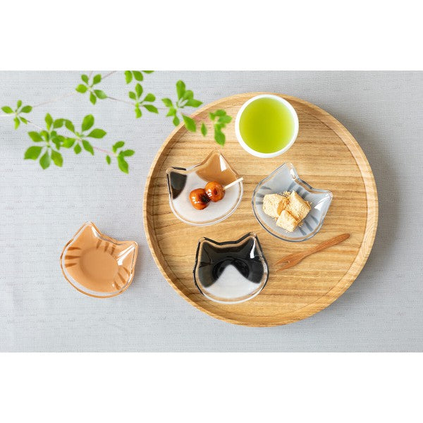 日本製 Coconeco Mamesara 透明貓玻璃小盤 (現貨)