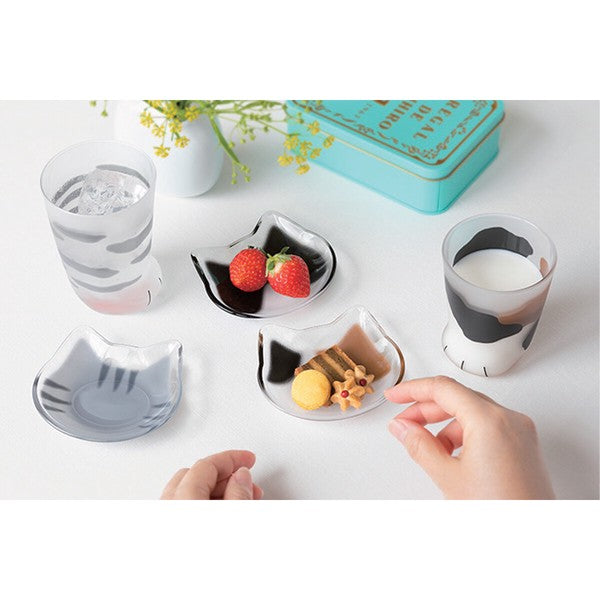 日本製 Coconeco Mamesara 透明貓玻璃小盤 (現貨)