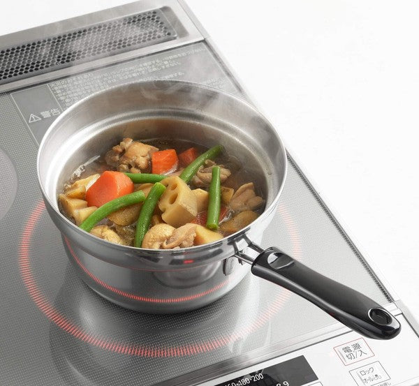 日本製 YOSHIKAWA KURUMENTEI 不銹鋼單耳鍋 16cm SJ3199︱支援IH及明火煮食 (預訂)
