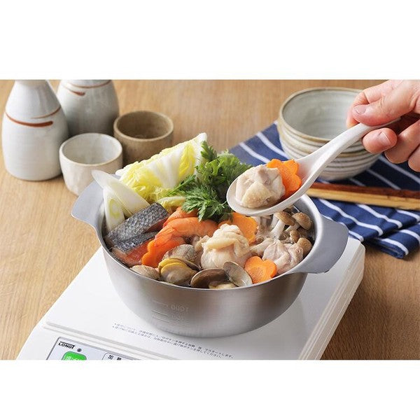日本製 YOSHIKAWA Mimisaina 不銹鋼鍋 18cm(含刻度) SJ3627︱支援IH及明火煮食 (預訂)