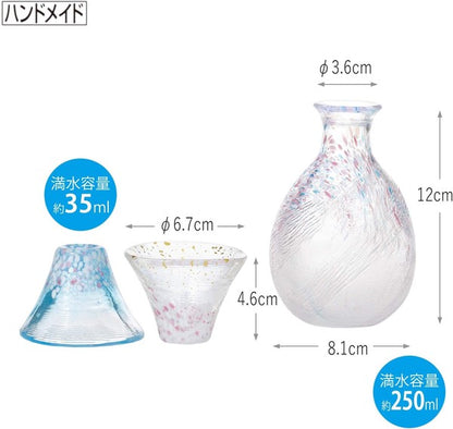 玻璃清酒3 件套禮盒裝 櫻富士