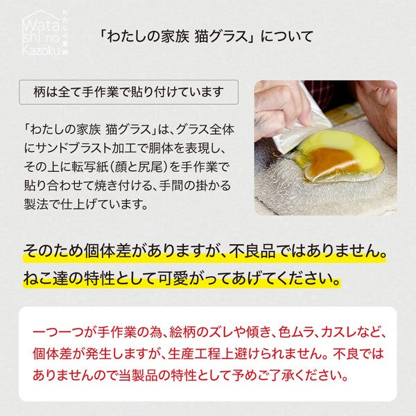 日本製 私の家族透明小貓玻璃杯 (現貨)