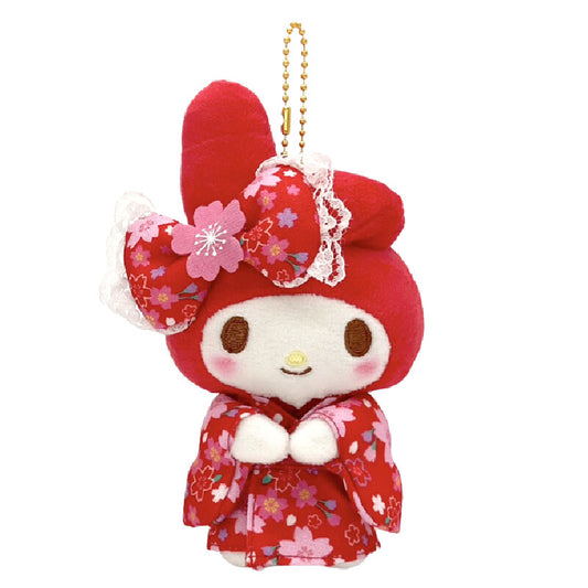 日本限定 Sanrio My Melody 紅色和服Kimono毛公仔吊飾 (現貨)