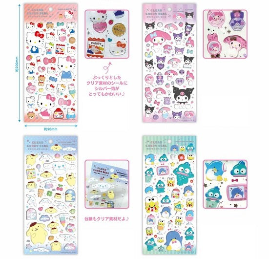 Sanrio 卡通人物貼紙 Helloy Kitty/ Kuromi/ My Melody/ Cinnamoroll/ Hangyodon (9月初寄貨)
