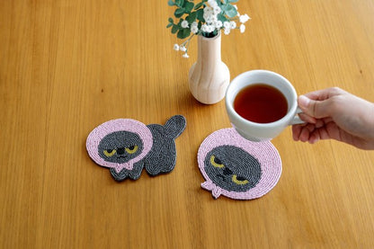 Angry Machiko 生氣貓咪真知子大頭杯墊 (預訂貨)