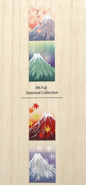 日本製天然木筷子x4 禮盒套裝 富士山四季