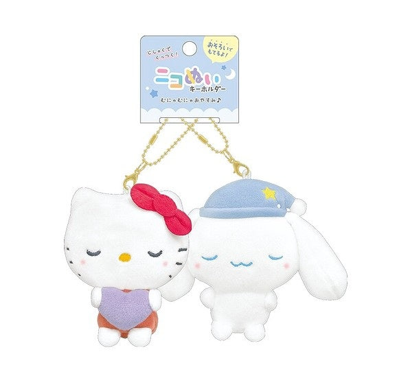 日本限定 Sanrio Munyatto系列 Hello Kitty & 玉桂狗 Cinnamoroll 磁石毛公仔吊飾匙扣 (現貨)