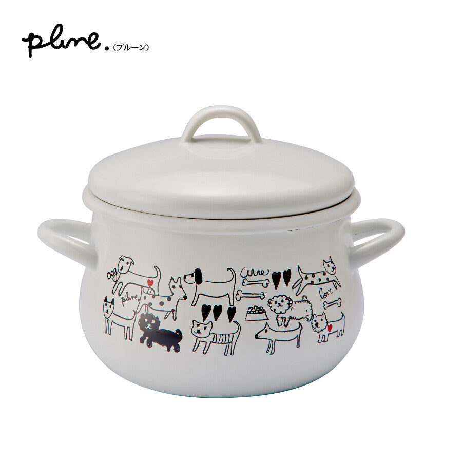 Plune 日本製琺瑯雙柄煲 16cm 明火/IH電磁爐 (預訂)