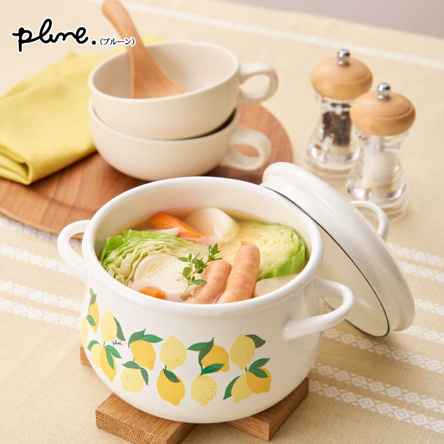Plune 日本製琺瑯雙柄煲 16cm 明火/IH電磁爐 (預訂)