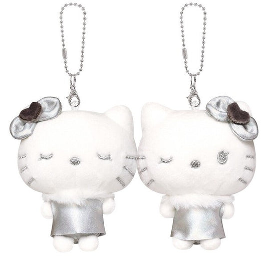 日本限定 銀色 Sanrio Hello Kitty 磁石毛公仔吊飾 (現貨)