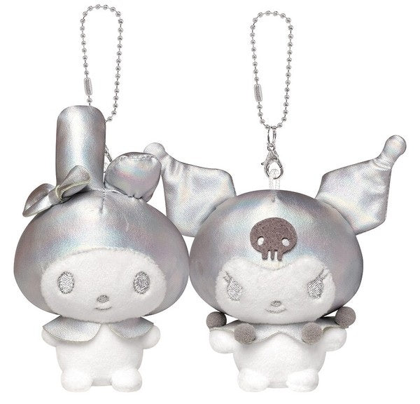 日本限定 銀色 Sanrio My Melody & Kuromi 磁石毛公仔吊飾 (現貨)