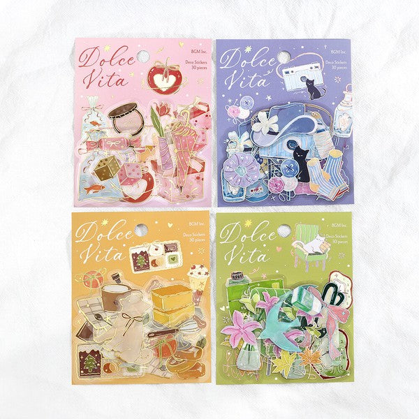 BGM｜箔押燙金透明貼紙【Dolce Vita】(預訂)