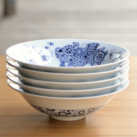 日本製 natural69 cocomarine HASAMI 波佐見燒拉麵碗餐具(B.珊瑚群) TIN0047B
