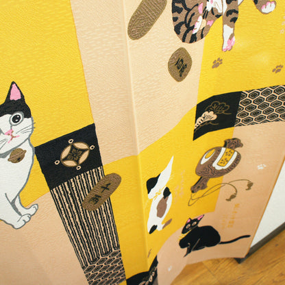 日本製 85 x 170cm 麻布門簾 (幸運貓咪)