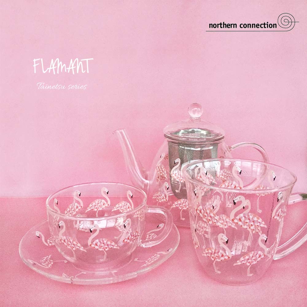 可愛火鳥圖案玻璃茶壺︱日本製︱TIN0065C