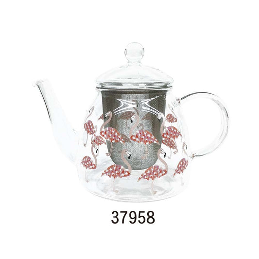 可愛火鳥圖案玻璃茶壺︱日本製︱TIN0065C