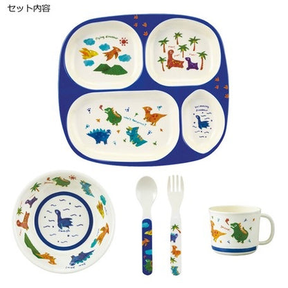 DECOLE Regenbogen兒童塑膠碟杯匙叉餐具5件裝 HIN0134