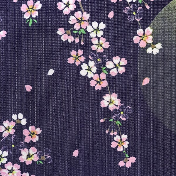日本製 85 x 150cm 麻布門簾 (夜櫻)