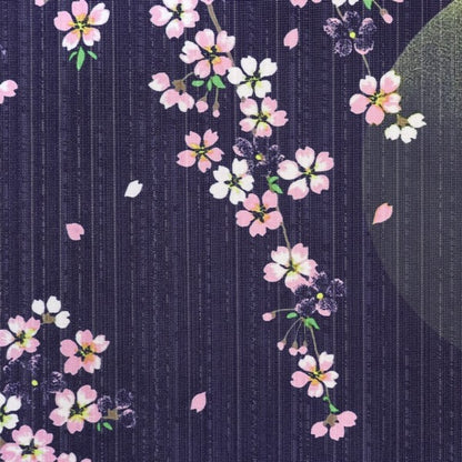 日本製 85 x 150cm 麻布門簾 (夜櫻)