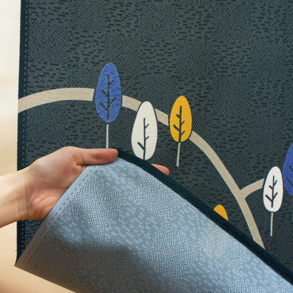 日本製 85 x 150cm 麻布門簾 (貓頭鷹家族)