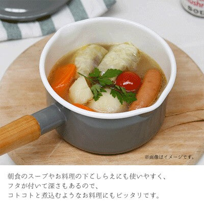 日本製 Noda Horo 野田琺瑯 14cm 搪瓷平底鍋︱支援IH及明火煮食 (白色/現貨)