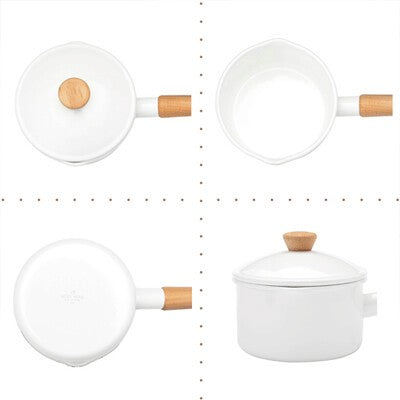 日本製 Noda Horo 野田琺瑯 14cm 搪瓷平底鍋︱支援IH及明火煮食 (白色/現貨)