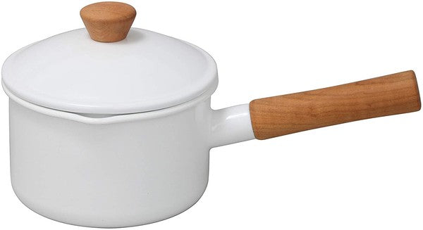 日本製 Noda Horo 野田琺瑯 14cm 搪瓷平底鍋︱支援IH及明火煮食 (白色/現貨)