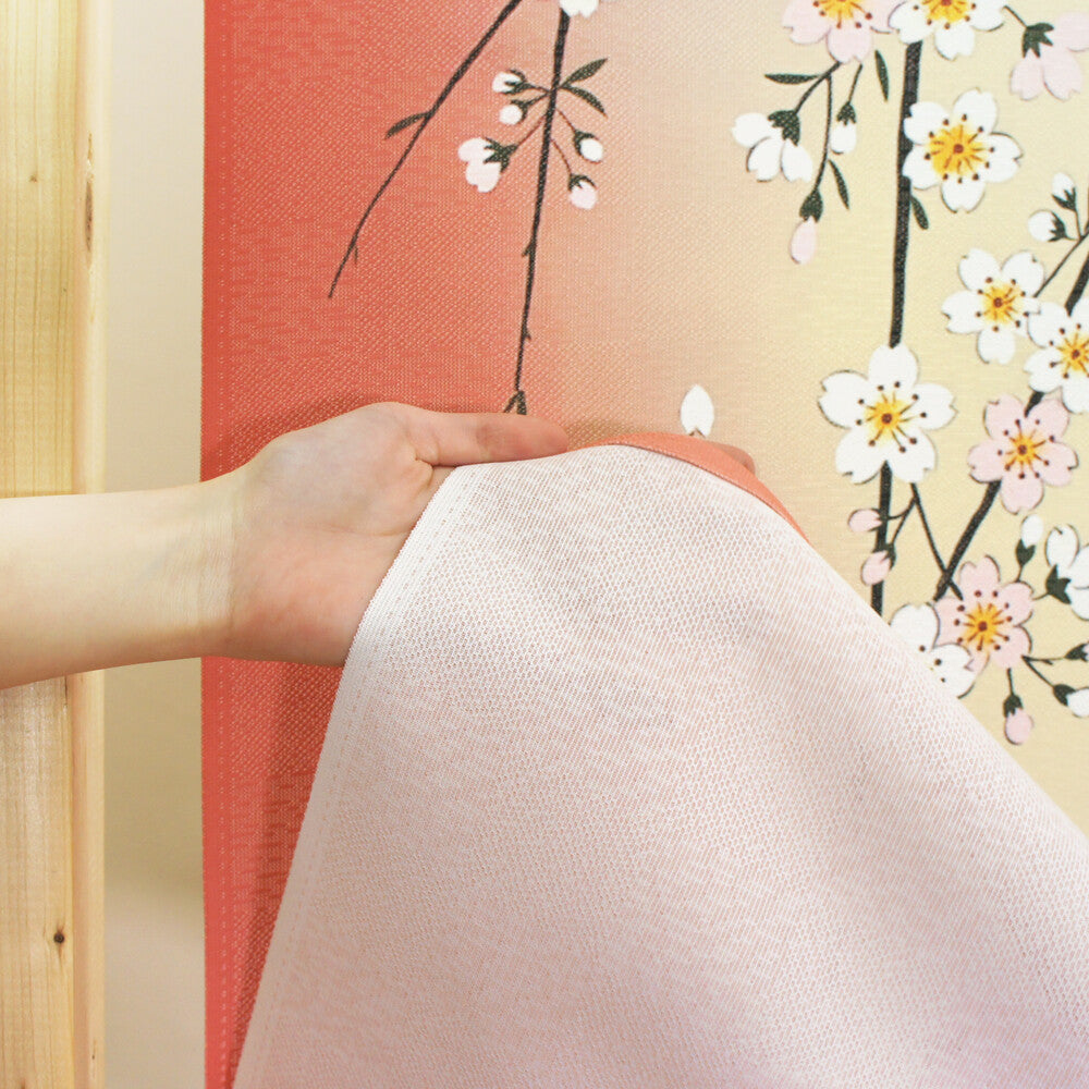 日本製 Tokusen Japanese Pattern Noren 85 x 150cm 麻布門簾 (明月垂櫻) (預訂)