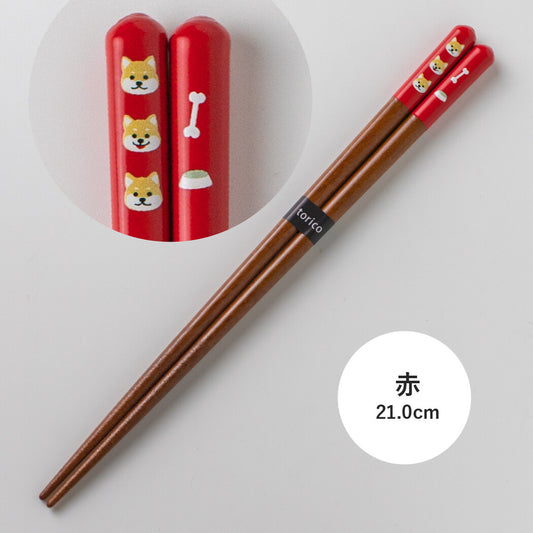 torico日本製木筷子柴犬21cm(紅色) TM23009A