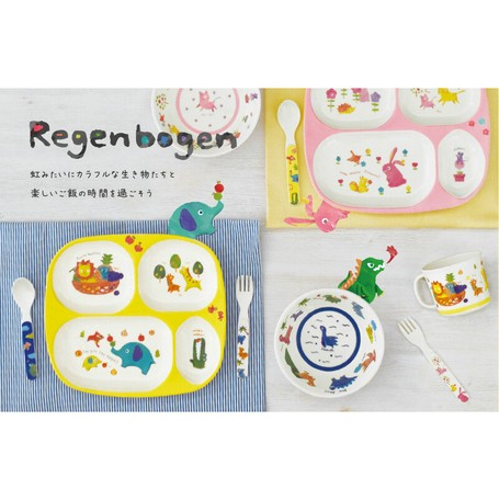 DECOLE Regenbogen兒童塑膠碟杯匙叉餐具5件裝 HIN0134